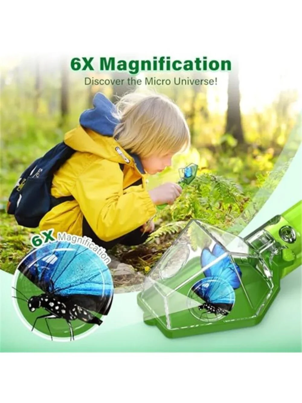 Bug Catcher for Kids, Insect Trap Kit with 6X Magnifier Glass - STEM